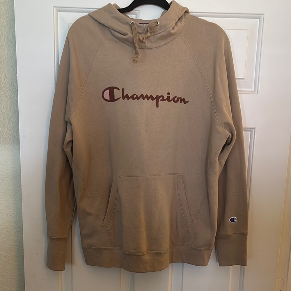 Champion Beige Hoodie with Logo